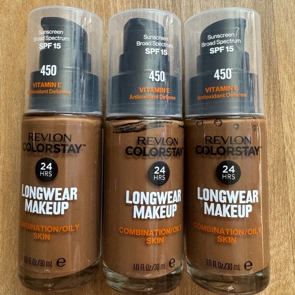 3 bottles of REVLON COLORSTAY Combo/Oily Skin Matte Foundation 450 Mocha Sealed - Picture 2 of 7